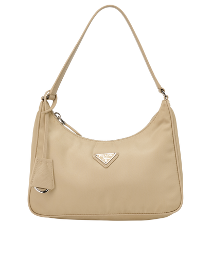 Re-Edition Shoulder Bag, &pound;550, Handbags, Beige, Nylon, Front view